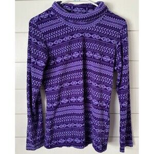Columbia Women’s Small AL6483 Purple Turtleneck Pullover Fleece Sweater Shirt